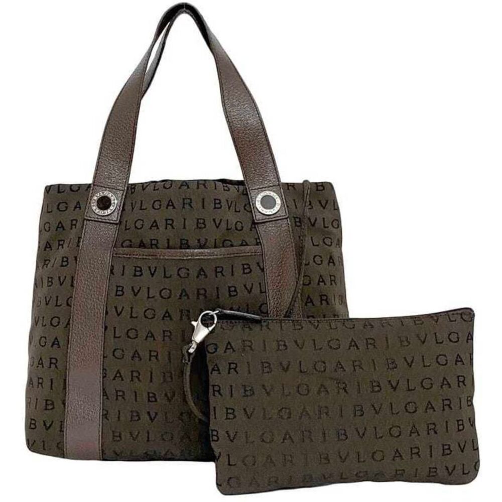 Bulgari Logo Mania Brown Canvas Tote Bag (Pre-Owned) - Picture 11 of 11
